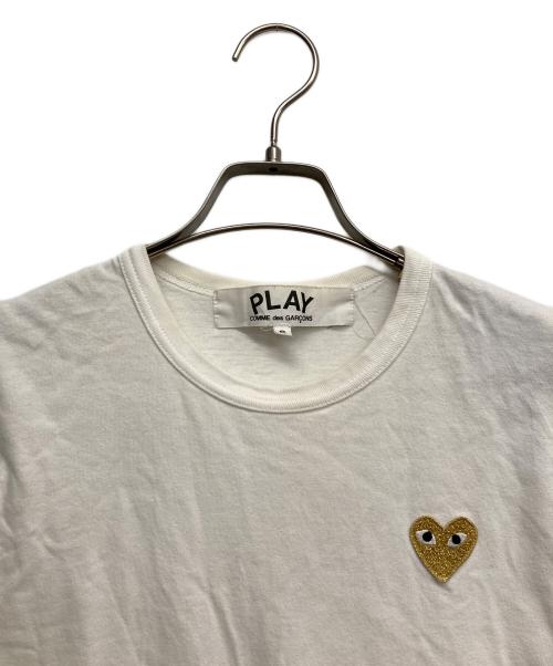 PLAY COMME des GARCONS（プレイコムデギャルソン）PLAY COMME des GARCONS (プレイコムデギャルソン) ゴールドハートTシャツ ホワイト サイズ:Sの古着・服飾アイテム