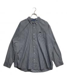 CHAPS（チャップス）の古着「ストライプS/Sシャツ」｜ブルー