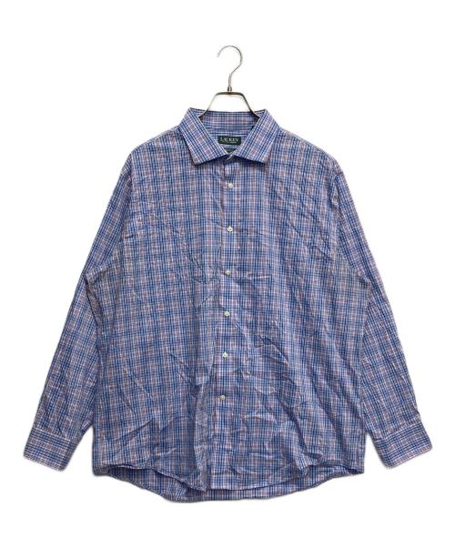 LAUREN RALPH LAUREN（ローレン ラルフ ローレン）LAUREN RALPH LAUREN (ローレン ラルフ ローレン) L/Sチェックシャツ ブルー サイズ:２XLの古着・服飾アイテム