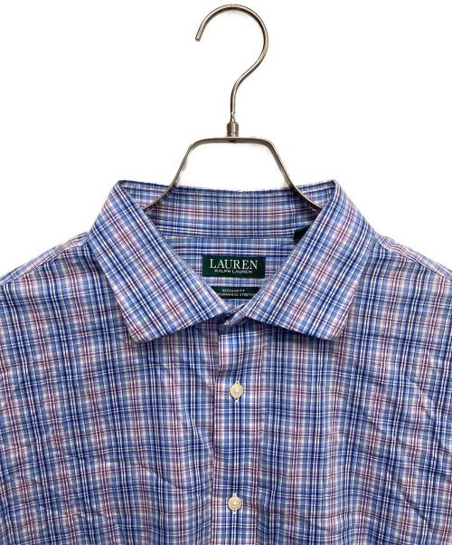 LAUREN RALPH LAUREN（ローレン ラルフ ローレン）LAUREN RALPH LAUREN (ローレン ラルフ ローレン) L/Sチェックシャツ ブルー サイズ:２XLの古着・服飾アイテム