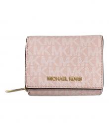 MICHAEL KORS（マイケルコース）の古着「MKシグネチャーコンパクトウォレット」｜ライトピンク