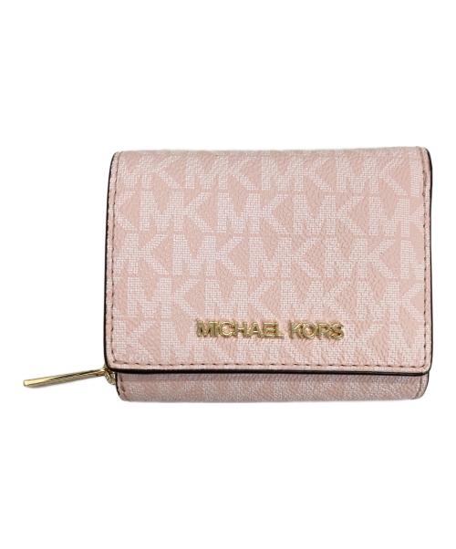 MICHAEL KORS（マイケルコース）MICHAEL KORS (マイケルコース) MKシグネチャーコンパクトウォレット ライトピンクの古着・服飾アイテム