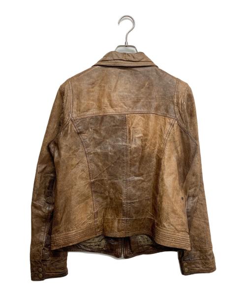 conbipel（コンビペル）conbipel (コンビペル) レザージップアップジャケット ブラウン サイズ:46の古着・服飾アイテム