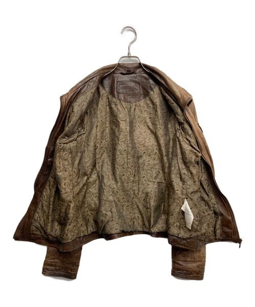 conbipel（コンビペル）conbipel (コンビペル) レザージップアップジャケット ブラウン サイズ:46の古着・服飾アイテム