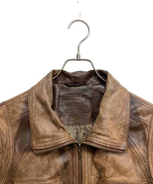 conbipel（コンビペル）conbipel (コンビペル) レザージップアップジャケット ブラウン サイズ:46の古着・服飾アイテム