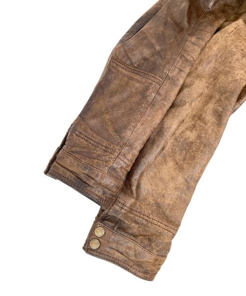 conbipel（コンビペル）conbipel (コンビペル) レザージップアップジャケット ブラウン サイズ:46の古着・服飾アイテム