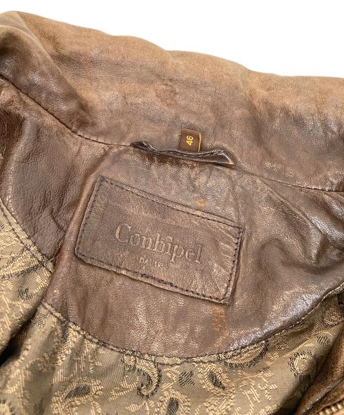 conbipel（コンビペル）conbipel (コンビペル) レザージップアップジャケット ブラウン サイズ:46の古着・服飾アイテム