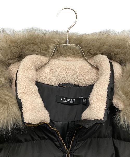 LAUREN RALPH LAUREN（ローレン ラルフ ローレン）LAUREN RALPH LAUREN (ローレン ラルフ ローレン) ボア付きダウンコート ブラック サイズ:Lの古着・服飾アイテム