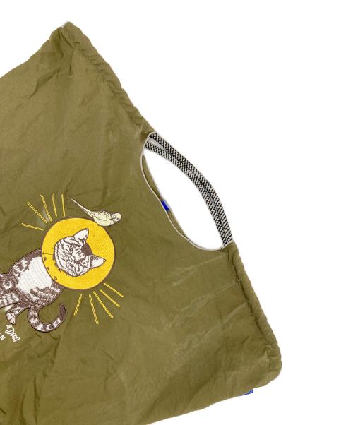 BALL & CHAIN（ボールアンドチェーン）Ball & Chain (ボールアンドチェーン) D-CAT コラボエコバッグ イエロー×オリーブの古着・服飾アイテム