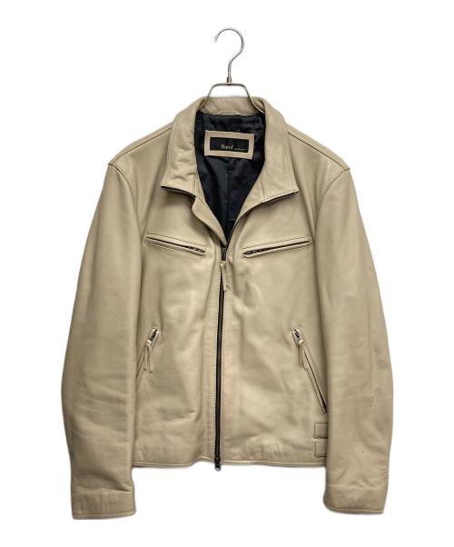 Haruf（ハルフ）HARUF (ハルフ) カウレザージャケット ベージュ サイズ:LLの古着・服飾アイテム