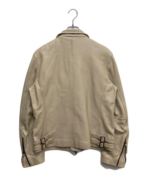 Haruf（ハルフ）HARUF (ハルフ) カウレザージャケット ベージュ サイズ:LLの古着・服飾アイテム