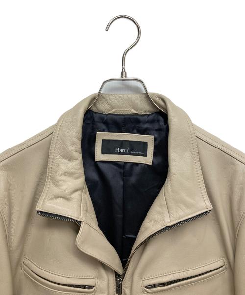 Haruf（ハルフ）HARUF (ハルフ) カウレザージャケット ベージュ サイズ:LLの古着・服飾アイテム