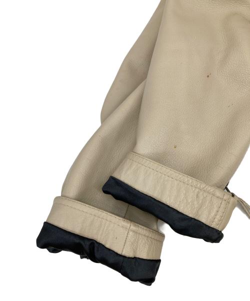 Haruf（ハルフ）HARUF (ハルフ) カウレザージャケット ベージュ サイズ:LLの古着・服飾アイテム