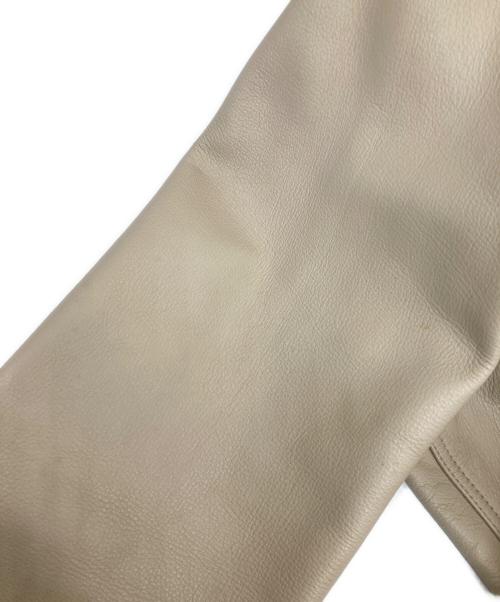 Haruf（ハルフ）HARUF (ハルフ) カウレザージャケット ベージュ サイズ:LLの古着・服飾アイテム