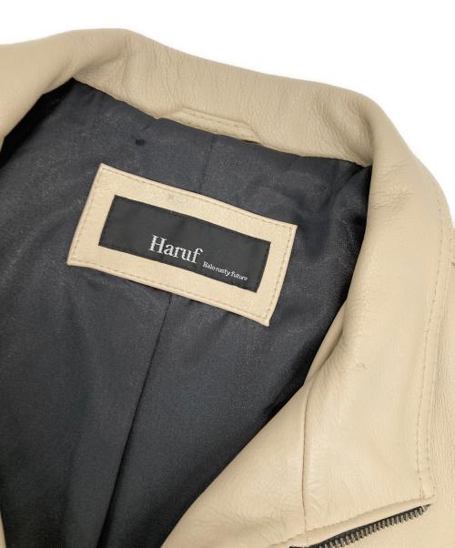 Haruf（ハルフ）HARUF (ハルフ) カウレザージャケット ベージュ サイズ:LLの古着・服飾アイテム