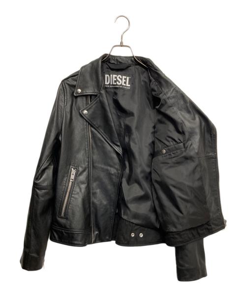 DIESEL（ディーゼル）DIESEL (ディーゼル) ゴートスキンライダースジャケット ブラック サイズ:Mの古着・服飾アイテム