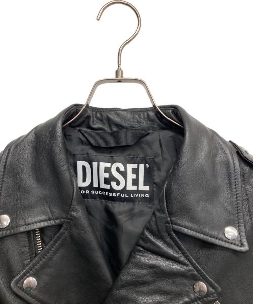 DIESEL（ディーゼル）DIESEL (ディーゼル) ゴートスキンライダースジャケット ブラック サイズ:Mの古着・服飾アイテム