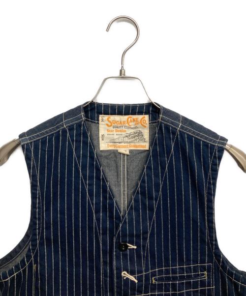 SUGAR CANE（シュガーケーン）SUGAR CANE (シュガーケーン) WABASH STRIPE WORK VEST ネイビー サイズ:38の古着・服飾アイテム