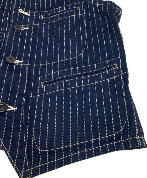SUGAR CANE（シュガーケーン）SUGAR CANE (シュガーケーン) WABASH STRIPE WORK VEST ネイビー サイズ:38の古着・服飾アイテム