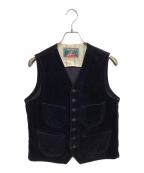 SUGAR CANEシュガーケーン）の古着「HEAVY CORDUROY 7-BUTTON VEST」｜ネイビー