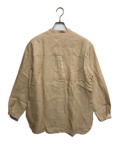 LACOSTE（ラコステ）LACOSTE (ラコステ) リネンスタンドカラーシャツ ベージュ サイズ:36の古着・服飾アイテム