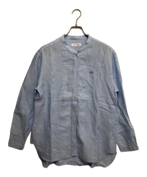 LACOSTE（ラコステ）LACOSTE (ラコステ) リネンスタンドカラーシャツ ブルー サイズ:36の古着・服飾アイテム