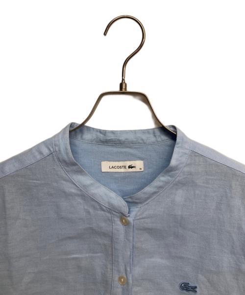 LACOSTE（ラコステ）LACOSTE (ラコステ) リネンスタンドカラーシャツ ブルー サイズ:36の古着・服飾アイテム