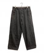 WISMウィズム）の古着「WISM ORIGINAL PRODUCT BAGGY DENIM PANT 1」｜ブラック