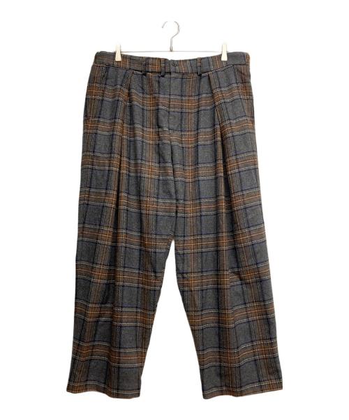 is-ness（イズネス）is-ness (イズネス) WOOL TUCK TROUSERS ブラウン サイズ:46の古着・服飾アイテム