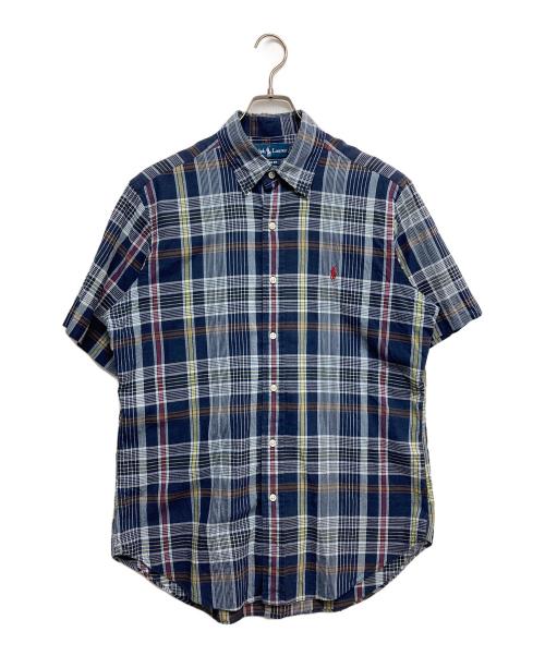 POLO RALPH LAUREN（ポロ・ラルフローレン）POLO RALPH LAUREN (ポロ・ラルフローレン) 半袖チェックシャツ ネイビー サイズ:Mの古着・服飾アイテム