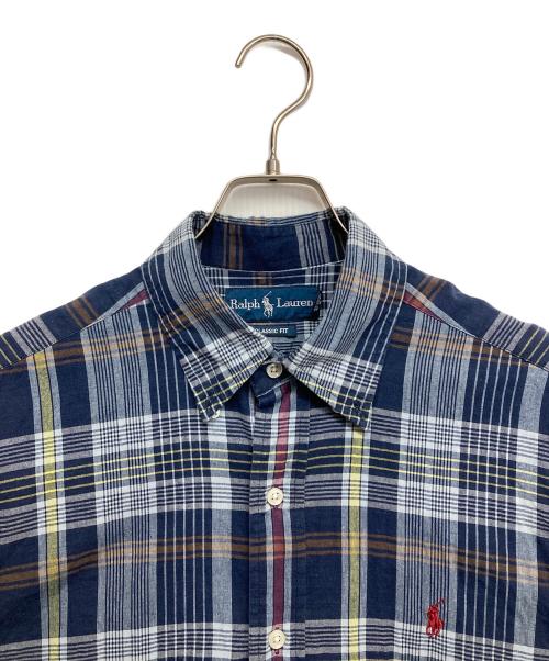 POLO RALPH LAUREN（ポロ・ラルフローレン）POLO RALPH LAUREN (ポロ・ラルフローレン) 半袖チェックシャツ ネイビー サイズ:Mの古着・服飾アイテム