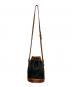 DOONEY&BOURKE (ドゥーニーアンドバーク) レザー巾着バッグ ブラック×ブラウン：5000円