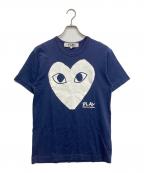 COMME des GARCONSコムデギャルソン）の古着「ハートロゴtシャツ」｜ネイビー