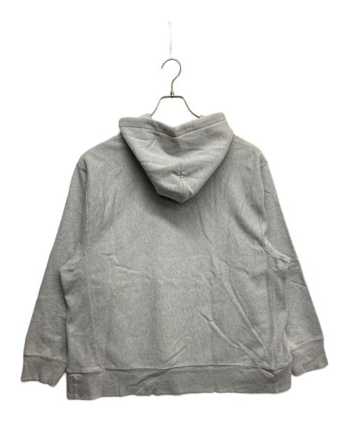 Champion（チャンピオン）Champion (チャンピオン) プリントリバースウィーブパーカー エンジ×ライトグレー サイズ:Lの古着・服飾アイテム