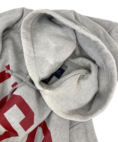 Champion（チャンピオン）Champion (チャンピオン) プリントリバースウィーブパーカー エンジ×ライトグレー サイズ:Lの古着・服飾アイテム