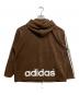 adidas (アディダス) パイル地ロゴパーカー ホワイト×ブラウン サイズ:M-L：8000円