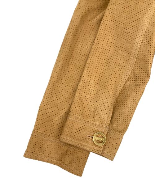 LEONARD FASHION（レオナールファッション）LEONARD FASHION (レオナールファッション) ロゴボタンテーラードジャケット ブラウン サイズ:9Rの古着・服飾アイテム