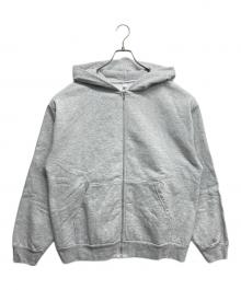 LOS ANGELES APPAREL（ロサンゼルスアパレル）の古着「14オンス ヘビーフリース ジップアップ フード スウェット」｜ライトグレー