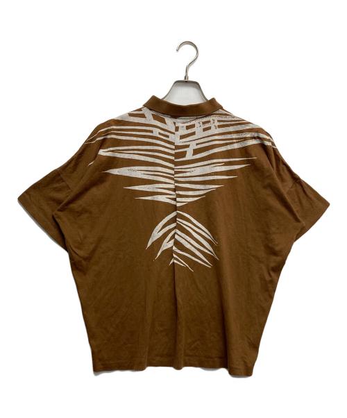 ISSEY MIYAKE MEN（イッセイミヤケメン）ISSEY MIYAKE MEN (イッセイミヤケメン) ポロシャツ ホワイト×ブラウン サイズ:Fの古着・服飾アイテム