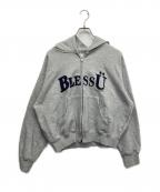 BLESS Uブレスユー）の古着「BU OG LOGO ZIP UP HOODIE」｜グレー