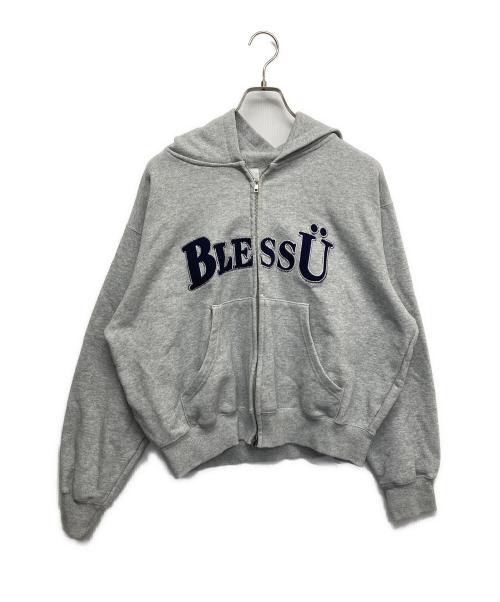 BLESS U（ブレスユー）bless u (ブレスユー) BU OG LOGO ZIP UP HOODIE グレー サイズ:Mの古着・服飾アイテム