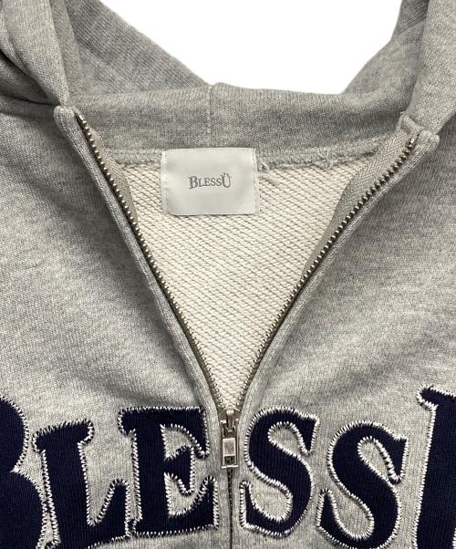 BLESS U（ブレスユー）bless u (ブレスユー) BU OG LOGO ZIP UP HOODIE グレー サイズ:Mの古着・服飾アイテム