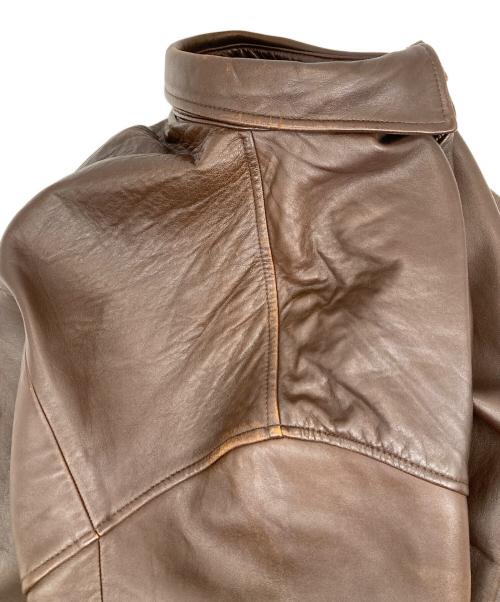 POLO RALPH LAUREN（ポロ・ラルフローレン）POLO RALPH LAUREN (ポロ・ラルフローレン) スイングトップレザージャケット ブラウン サイズ:XLの古着・服飾アイテム