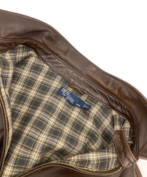 POLO RALPH LAUREN（ポロ・ラルフローレン）POLO RALPH LAUREN (ポロ・ラルフローレン) スイングトップレザージャケット ブラウン サイズ:XLの古着・服飾アイテム