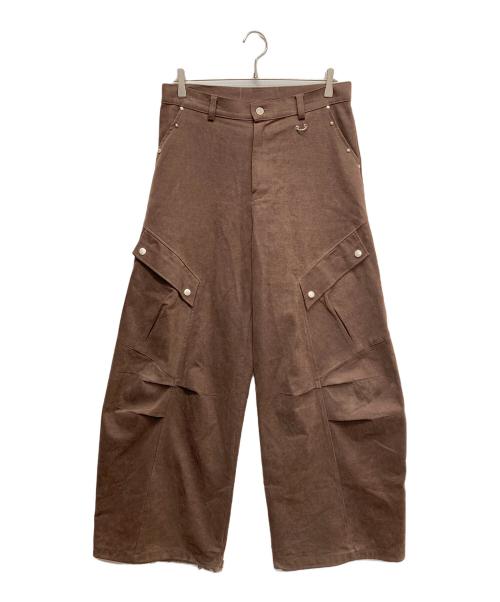 DANDEL（ダンデル）DANDEL (ダンデル) DD studded pintuck cargo pants ブラウン サイズ:2の古着・服飾アイテム