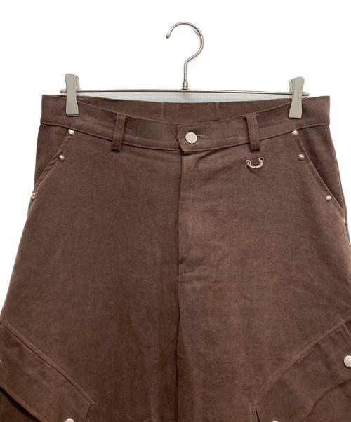 DANDEL（ダンデル）DANDEL (ダンデル) DD studded pintuck cargo pants ブラウン サイズ:2の古着・服飾アイテム