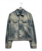 Saint Laurent Parisサンローランパリ）の古着「クラッシュ加工デニムトラッカージャケット」｜ブルー