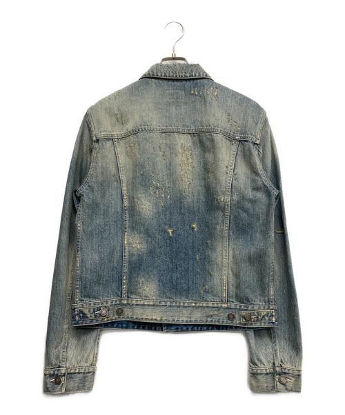 Saint Laurent Paris（サンローランパリ）Saint Laurent Paris (サンローランパリ) クラッシュ加工デニムトラッカージャケット ブルー サイズ:ｌの古着・服飾アイテム