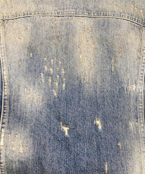 Saint Laurent Paris（サンローランパリ）Saint Laurent Paris (サンローランパリ) クラッシュ加工デニムトラッカージャケット ブルー サイズ:ｌの古着・服飾アイテム