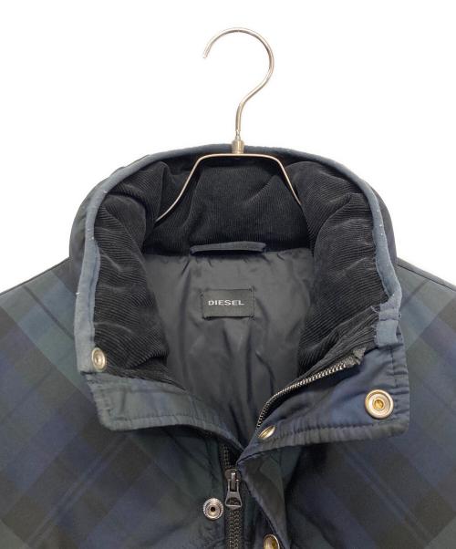 DIESEL（ディーゼル）DIESEL (ディーゼル) タータンチェックダウンジャケット グリーン サイズ:Lの古着・服飾アイテム